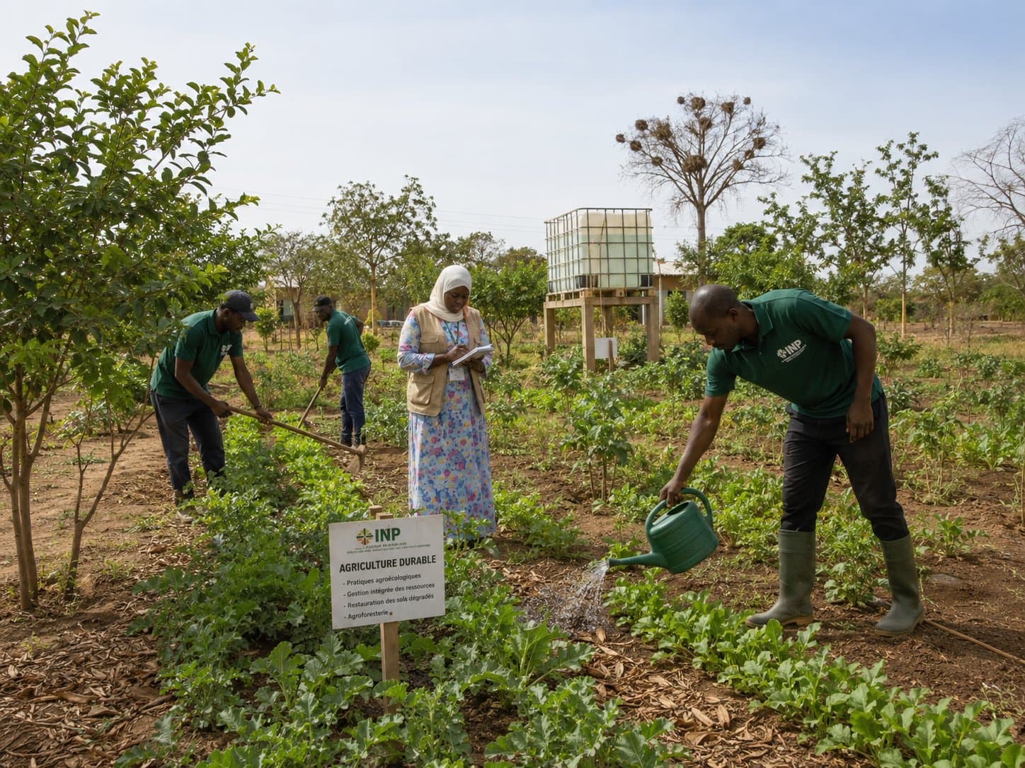 Champ-école de l'INP sur les pratiques d'agriculture durable