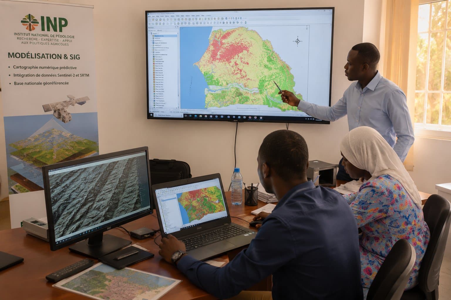 Équipe de l'INP en modélisation et cartographie SIG des sols du Sénégal